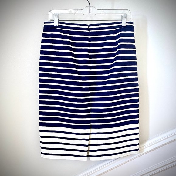 J. Crew Navy/White Striped Colorblock Pencil Skirt - Picture 3 of 11